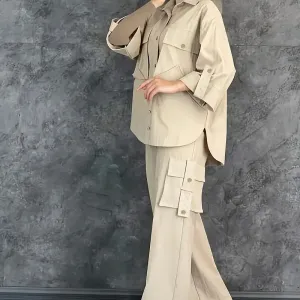 ensemblepantalondecontracteenmelangedepolyesterpourfemme