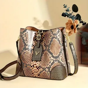Sac fourre-tout à imprimé serpent pour femme