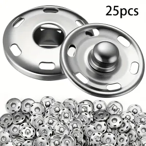 25 boutons pression métalliques à coudre, pour couture de vêtements, jeans