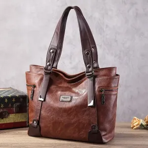 Sac cabas rétro en cuir huilé Xiti Paul pour femme