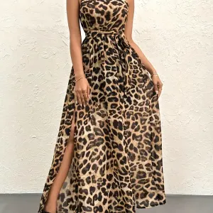 robelongueeleganteaimprimeleopardpourfemme