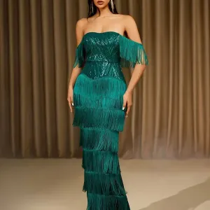 robedesoireeelegantevertemeraudepourfemme