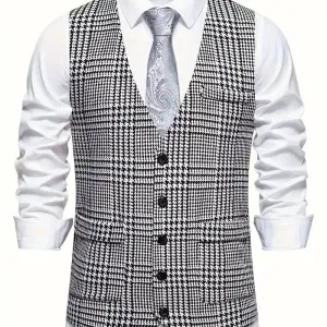 giletdecostumepieddepouleasimpleboutonnageavecpochesveritables