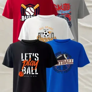 lotde5tshirtsamanchescourtesmulticoloresimprimes