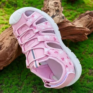 Sandales d'extérieur roses à fleurs pour enfants