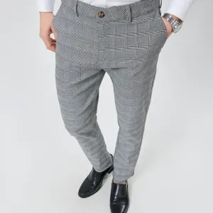 pantalonhabilleelegantgrisacarreauxpourhommeavecpoches