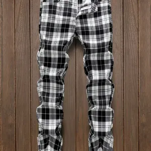 pantalonclassiqueacarreauxnoiretblancpourhomme