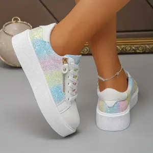 chaussuresdesportdecontracteesetcoloreesapaillettespourfemme