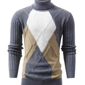 pullelegantenmailleacolmontantetmotifgeometriquepourhomme-iktzot