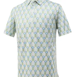 menscasualshortsleevepoloshirtwithvibrantfloralandgeometricprint