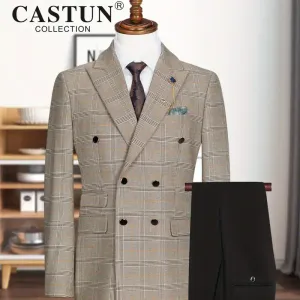 ensemble2piecespourhommecoupeslimblazercroiseareverscrantesetpantalonh