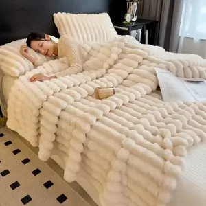 luxueuxplaidenfaussefourruredelapin