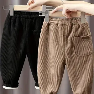 lotde2pantalonsdhiverenvelourscotelepourgarconavectailleelastique