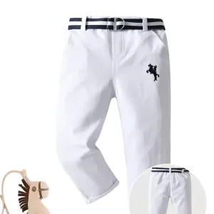 pantalonlongdecontractepourgarconavecbroderielion