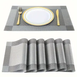 Lot de 4, 6 ou 8 sets de table en plastique, carrés dorés