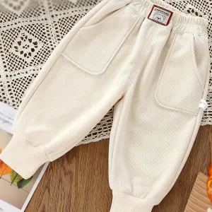 pantalontendanceepaisdoublepolaireavecpocheplaqueesurledevantpourgarco