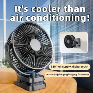 Grand ventilateur de bureau portable 10 000 mAh