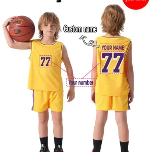 Survêtement de basket-ball personnalisable à séchage rapide pour enfant