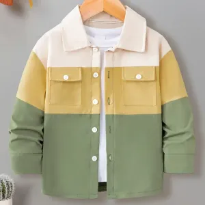 chemiseamancheslonguescolorblockpourenfantavecpoches