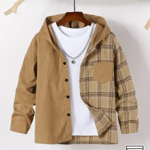 chemisedecontracteeacarreauxetmancheslonguesacapuchepouradolescent