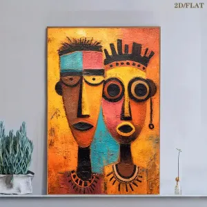 affichesurtoilemasqueafricainartafricainabstraitmoderneauxcouleursvive