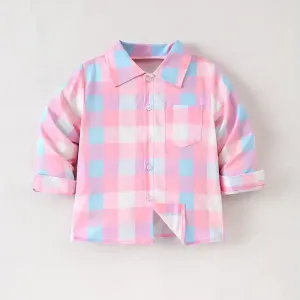 chemiseamancheslonguesacarreauxvichyroseetblanc