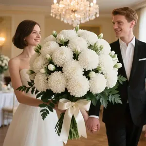 Bouquet de fleurs, Lot de 6 chrysanthèmes artificiels
