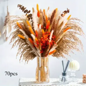 70herbesdepampaartificiellesbohemechicavecfleurssecheesorange