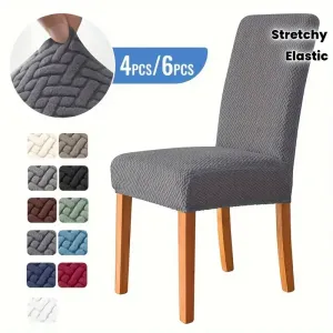 lotde4ou6houssesdechaiseelastiquesentmelangepolyesterelasthanneextensi