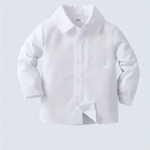Chemise blanche à manches longues Boarnseorl avec boutons sur le devant et col élégant