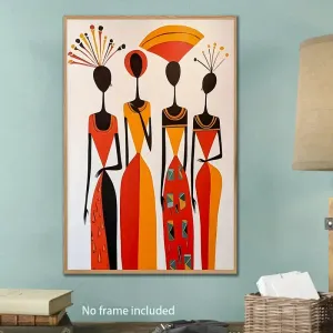 affichesurtoilesanscadreimpressiondartvibrantedestyleafricainrougeetor