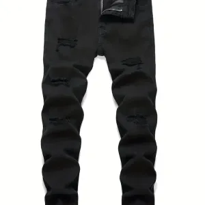 jeannoirdechirepourenfantpantalonclassiqueendenimavecpoches