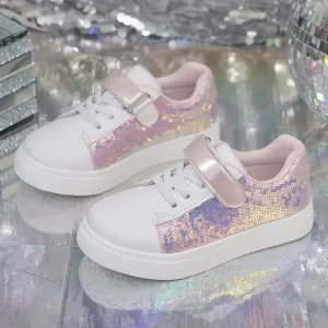 Baskets décontractées pour filles à paillettes scintillantes