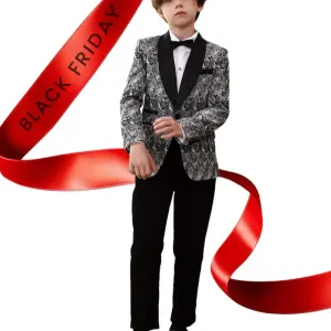 ensemble3piecespourgarconvestepantalonetnoeudpapillonamotiffloral