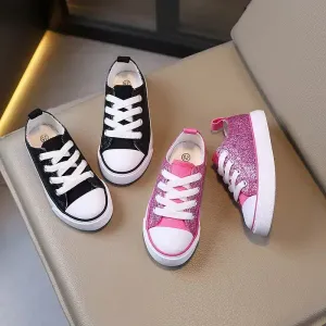 Baskets en toile à paillettes pour enfants - Tige légère et respirante
