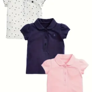 Ensemble 3 pièces pour filles - T-shirts à manches courtes - 100% coton