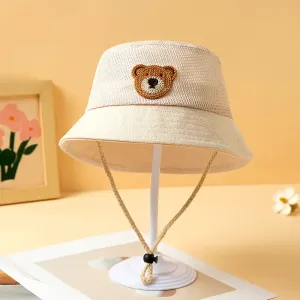 Chapeau ajouré à motif ours, uni, pour une protection solaire estivale et une respirabilité optimale