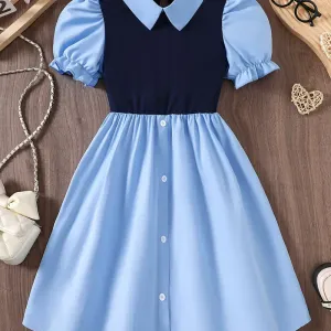 robebicolorebleueetnoirepourfillesde8a12ans