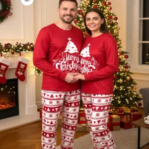 Ensemble de Noël Homme et Femme - T-shirt manches longues et pantalon