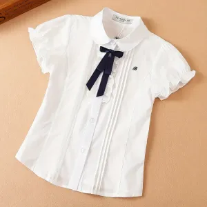 chemisierblancdetepourfillestylepreppymanchescourtesbouffantes