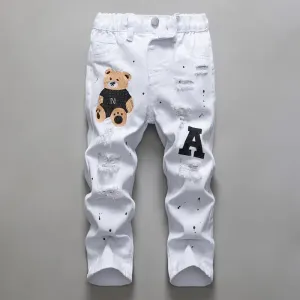 jeanendenimblancbrodeeteffilochepourenfant