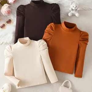 Ensemble 3 pièces pour filles : T-shirt à manches longues et col montant