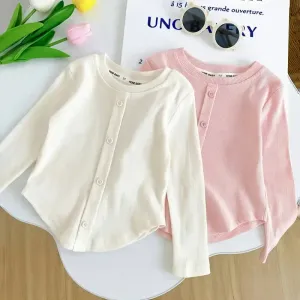 deuxtshirtrosepasteletbeigeamancheslonguespourfille