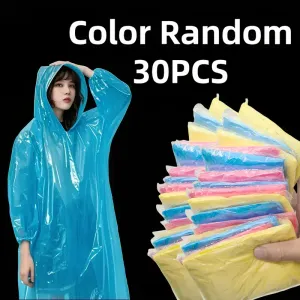 Lot de 15/30 imperméables transparents jetables pour adultes