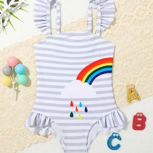 Maillot de bain une pièce à séchage rapide - Imprimé sirène mignon avec bretelles