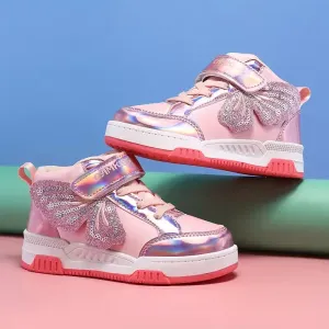 Baskets montantes roses style princesse pour filles