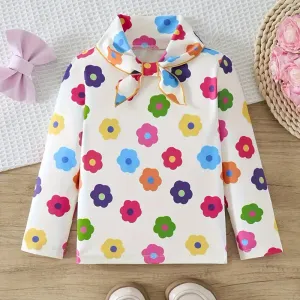 tshirtamancheslonguespourfilleimprimefloral