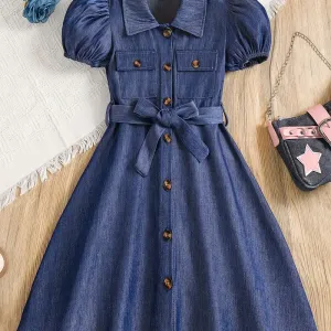 robetrapezedecontracteepourjeunesfilleseffetdenim