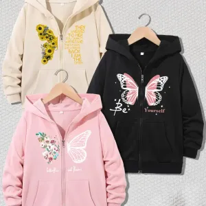 3piecesensembledevesteacapucheimprimepapillon