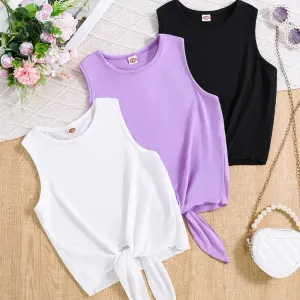 Ensemble 3 pièces pour filles : Gilets noués polyvalents